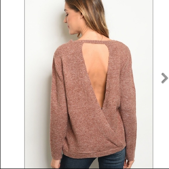 Camel Cut Out Detail Pullover Knit Sweater - Picture 2 of 3